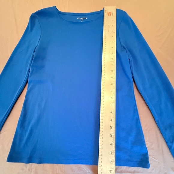 NWOT Talbots Royal Blue Long Sleeve Cotton Tee Size Medium - Picture 6 of 7